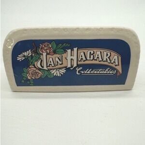 Jan Hagara Collectables Rose‎ Daisies Ceramic Vintage sign desk plaque